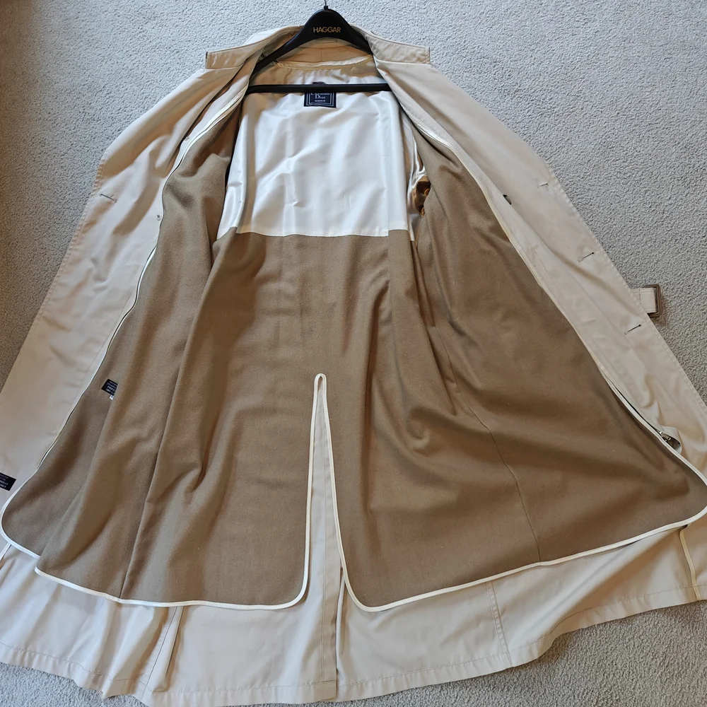 Vintage Christian Dior Monsieur 46 XL Classic Beige Trench Coat - Picture 9 of 16